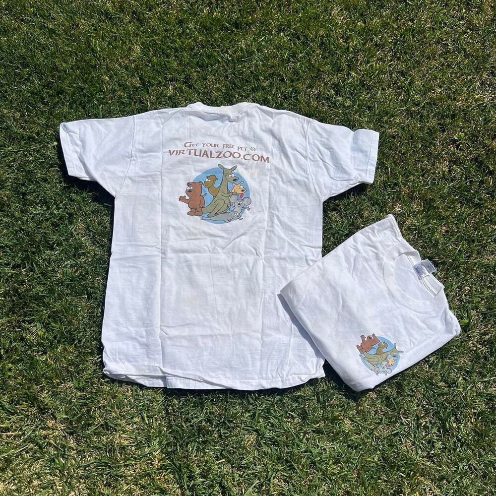 virtual zoo . com y2k promo tee mens size L 2000s lot 2